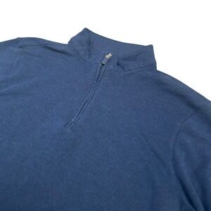 Mizzen Main Sweater Mens Large Blue ProFlex Quarter Zip Comfort Stretch Pullover